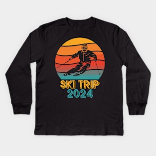 Snow Skiing Winter Spring Vacation Kids Long Sleeve T-Shirt